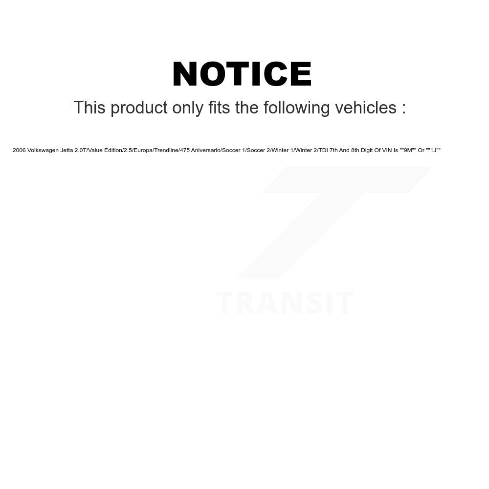 Front Suspension Control Arm Steering Tie Rod End Stabilizer Bar Link Ball Joint Kit (8Pc) For 2006 Volkswagen Jetta 2.0T Value Edition 2.5 Europa Trendline 475 Aniversario Soccer 1 2 Winter TDI 7th And 8th Digit Of VIN Is "9M" Or "1J" KTR-101104