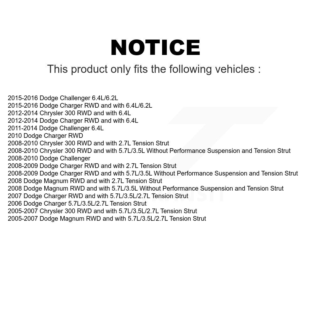Front Suspension Control Arm And Ball Joint Assembly Kit For Dodge Charger Chrysler 300 Challenger Magnum KTR-101547