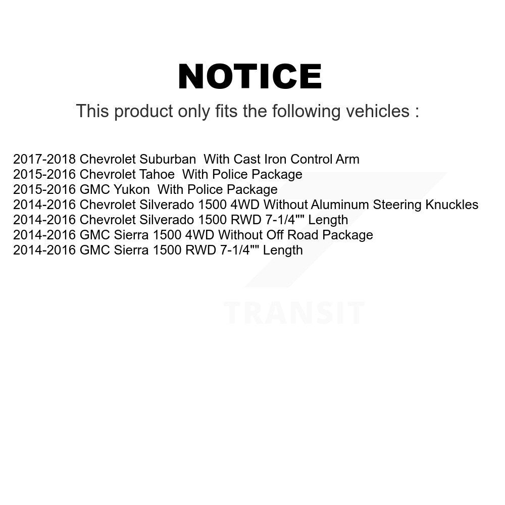 Front Suspension Control Arm And Ball Joint Assembly Steering Tie Rod End Stabilizer Bar Link Kit (8Pc) For Chevrolet Silverado 1500 GMC Sierra Tahoe Yukon Suburban KTR-101714