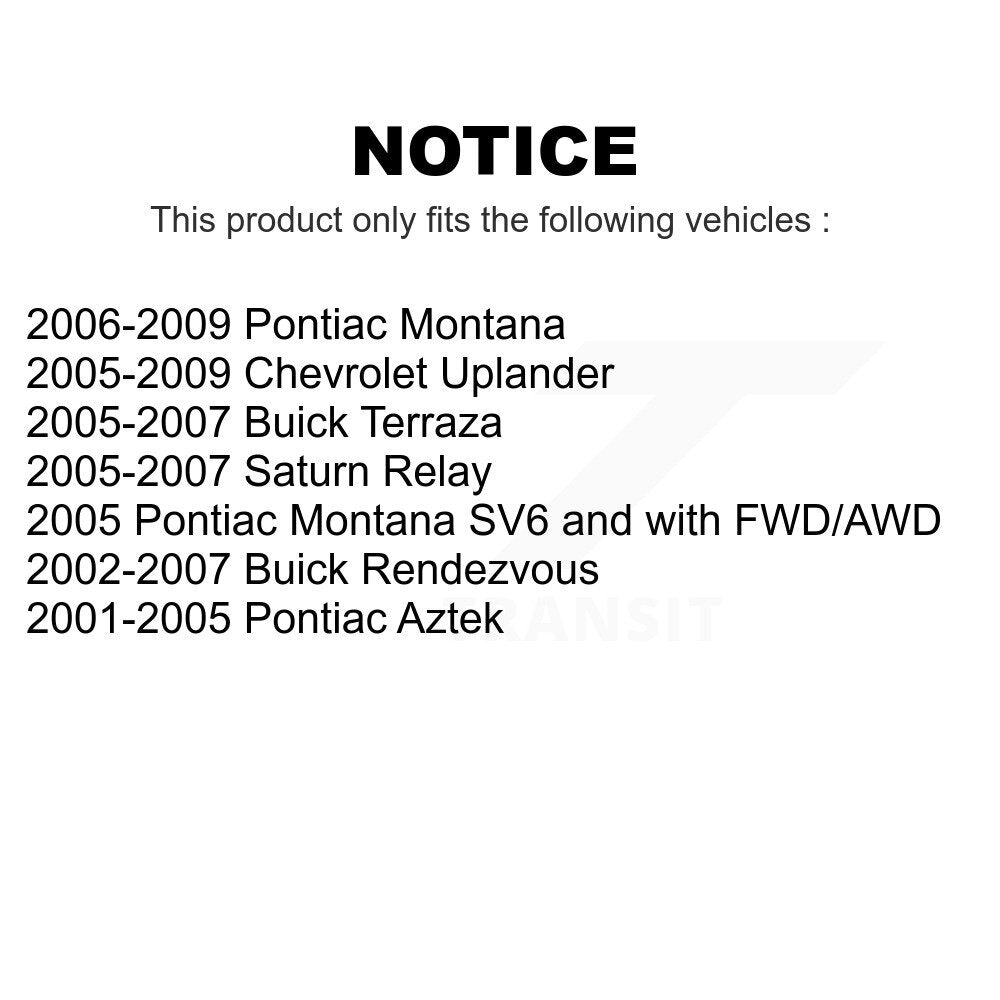 Front Steering Tie Rod End Kit For Buick Rendezvous Chevrolet Uplander Pontiac Aztek Montana Terraza Saturn Relay KTR-101868