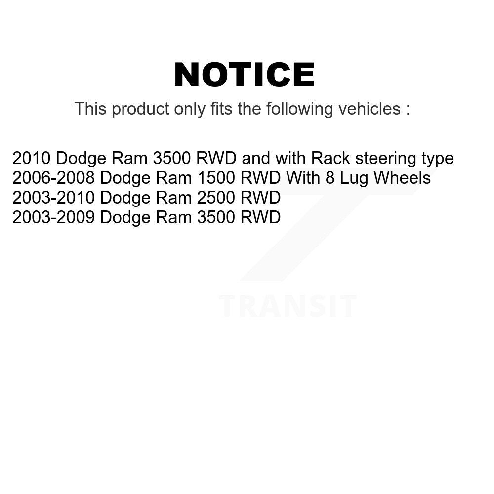 Front Steering Tie Rod End Kit For Dodge Ram 2500 1500 3500 KTR-101964