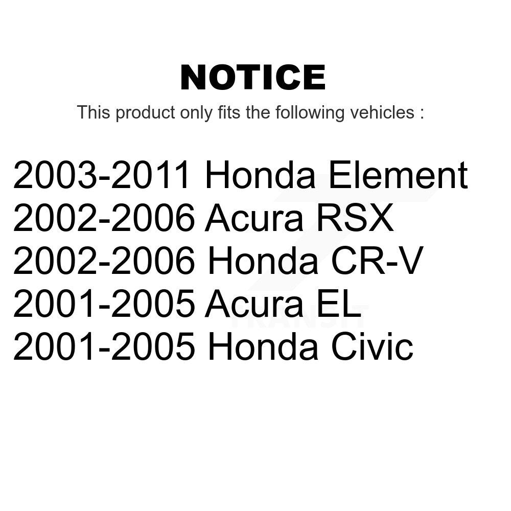 Front Lower Rearward Suspension Control Arm Bushing Pair For Honda Civic CR-V Element Acura RSX EL KTR-102230