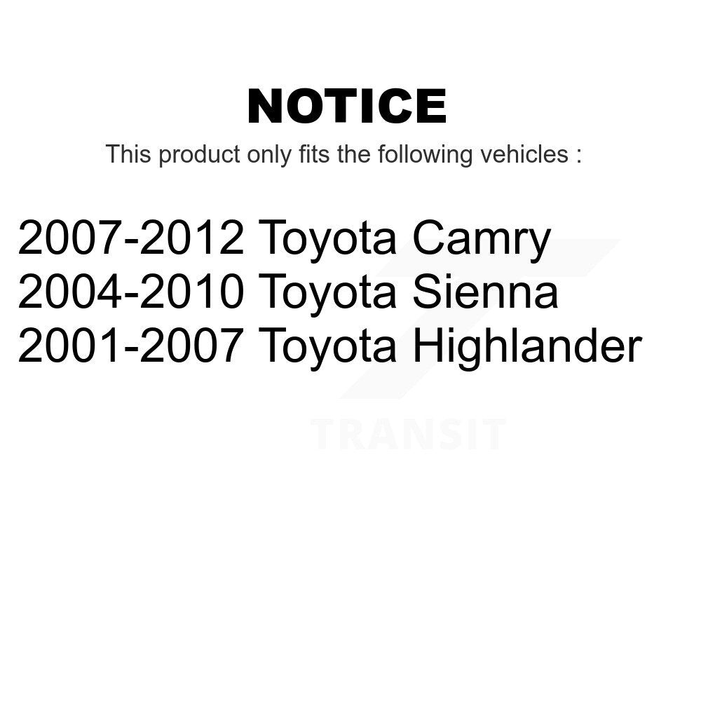 Front Lower Rearward Suspension Control Arm Bushing Pair For Toyota Camry Sienna Highlander KTR-102237