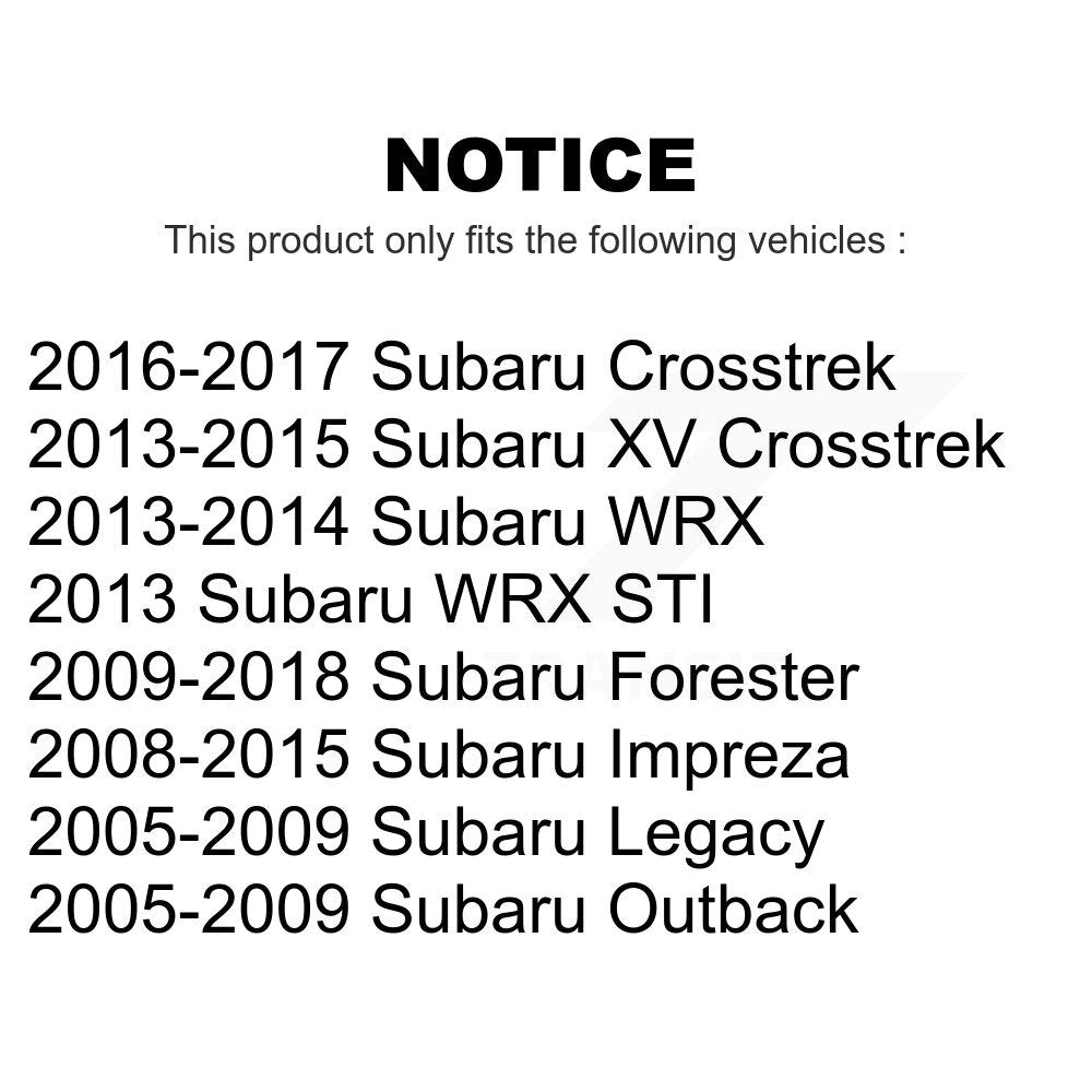 Front Lower Rearward Suspension Control Arm Bushing Pair For Subaru Forester Impreza Outback XV Crosstrek Legacy WRX STI KTR-102248