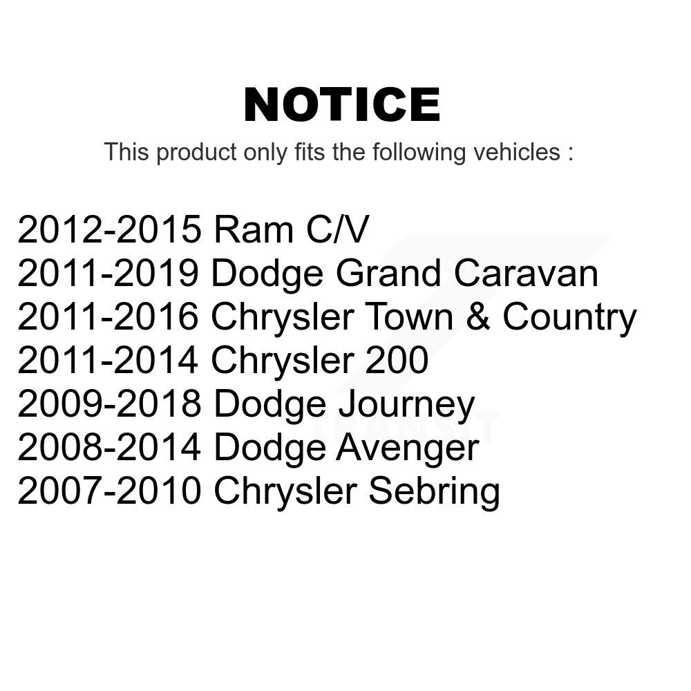 Front Lower Forward Suspension Control Arm Bushing Pair For Dodge Chrysler Grand Caravan Journey Town & Country Avenger 200 Sebring Ram C/V KTR-102272