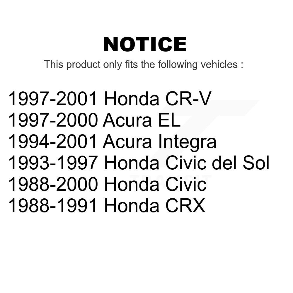 Rear Suspension Trailing Arm Bushing Pair For Honda Civic CR-V Acura Integra del Sol CRX EL KTR-102284