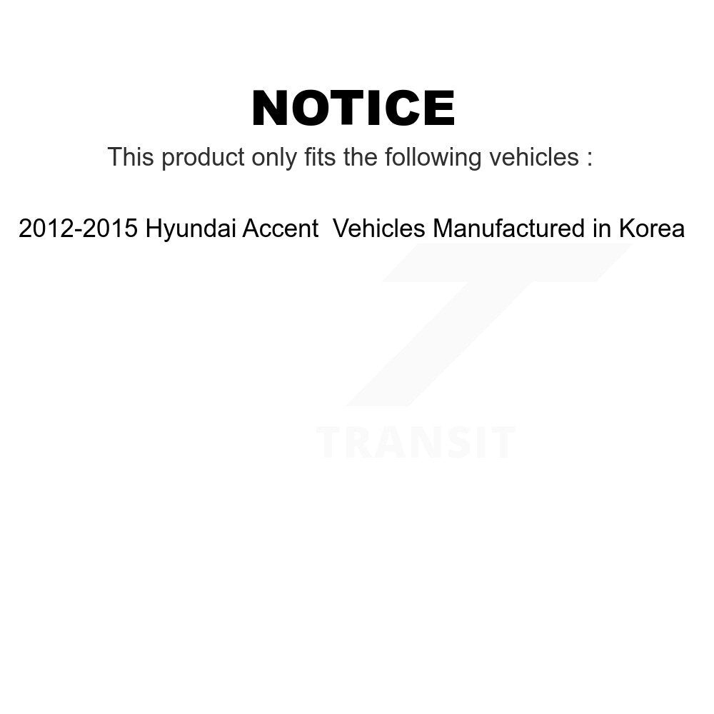 Front Suspension Ball Joint And Tie Rod End Kit For 2012-2015 Hyundai Accent Vehicles Manufactured in Korea KTR-102478