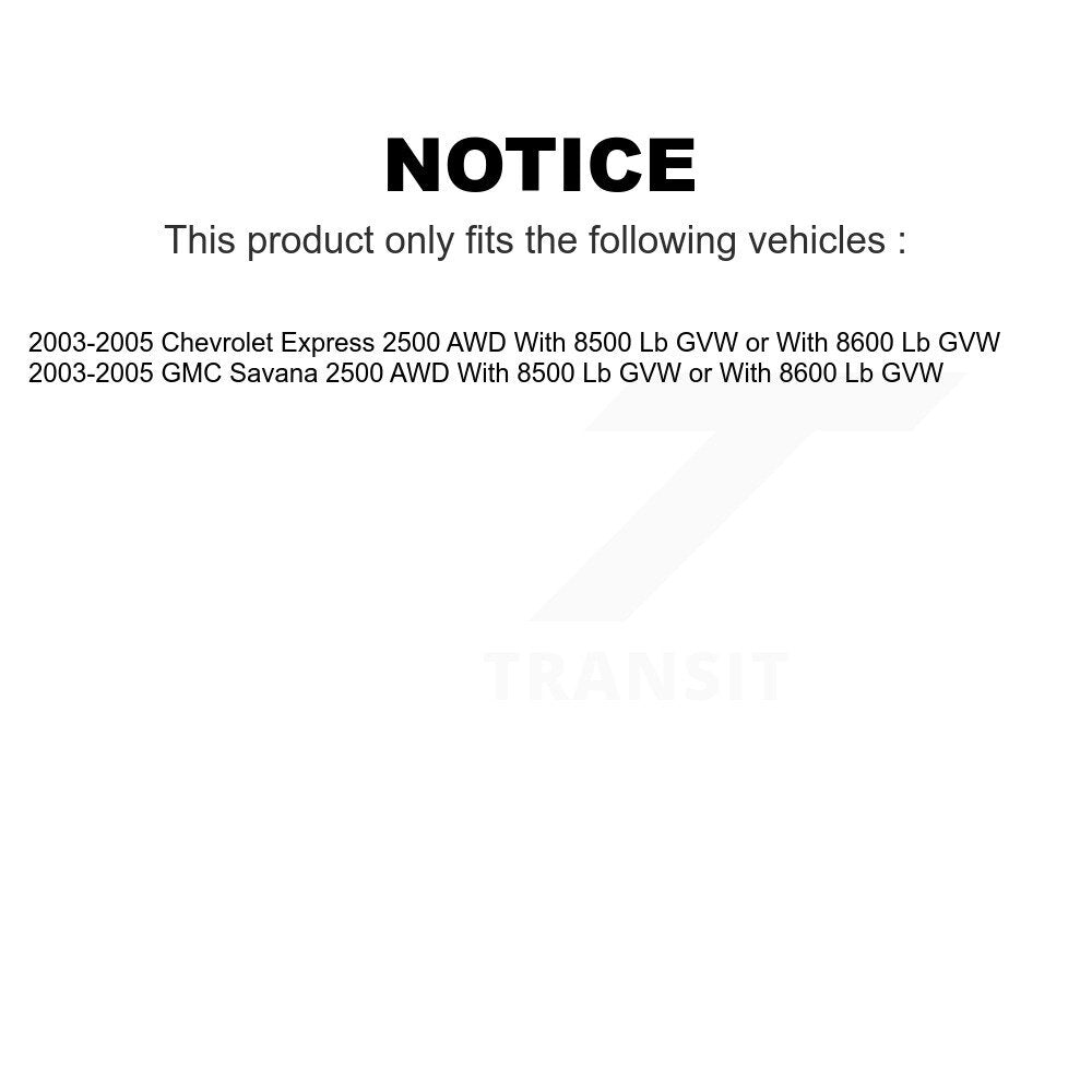 Front Suspension Control Arm Assembly And Tie Rod End Kit For 2003-2005 Chevrolet Express 2500 GMC Savana With 8500 Lb GVW or 8600 AWD KTR-102748