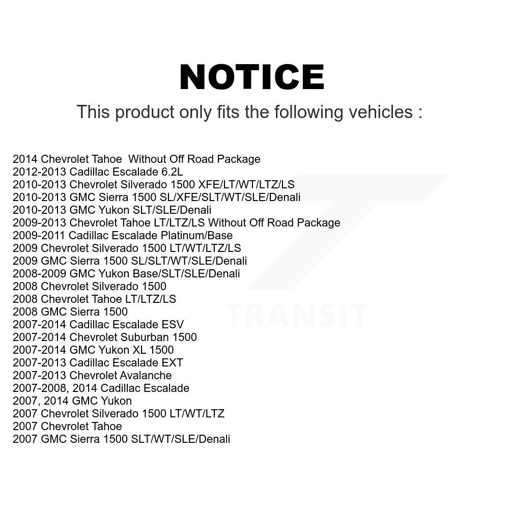 Front Suspension Control Arm Assembly And Tie Rod End Kit For Chevrolet Silverado 1500 GMC Sierra Tahoe Suburban Yukon Cadillac XL Avalanche Escalade ESV EXT KTR-102892