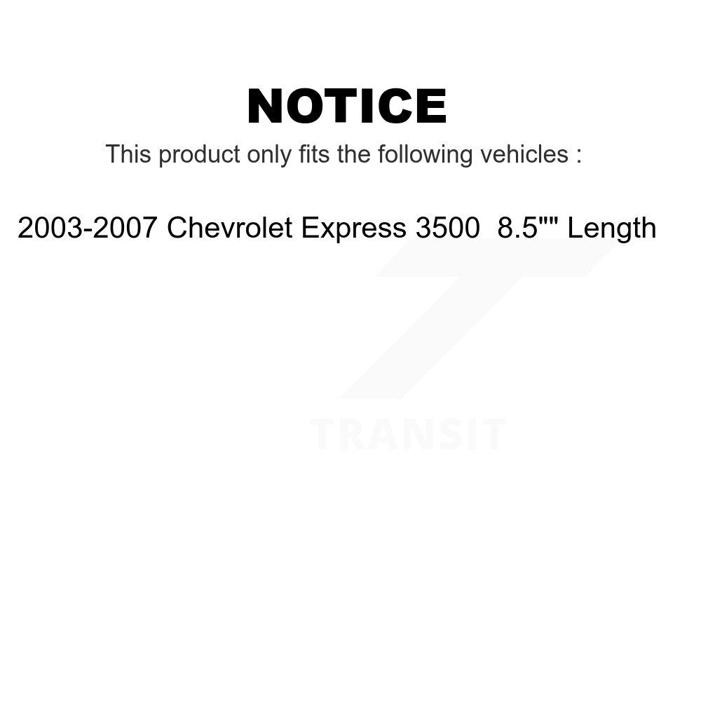 Front Suspension Control Arm And Ball Joint Assembly Steering Tie Rod End Stabilizer Bar Link Kit (8Pc) For 2003-2007 Chevrolet Express 3500 8.5" Length KTR-102950