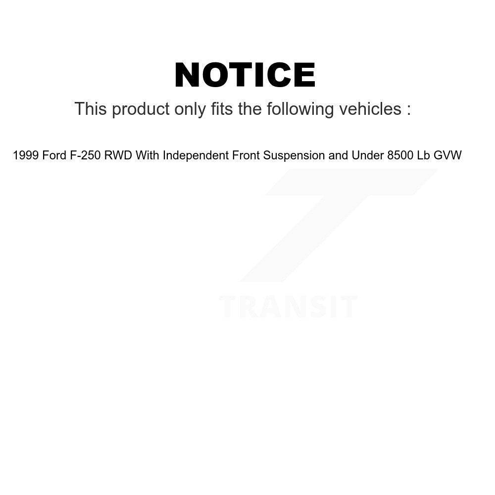 Front Suspension Ball Joints Kit For 1999 Ford F-250 RWD With Independent Under 8500 Lb GVW KTR-103040