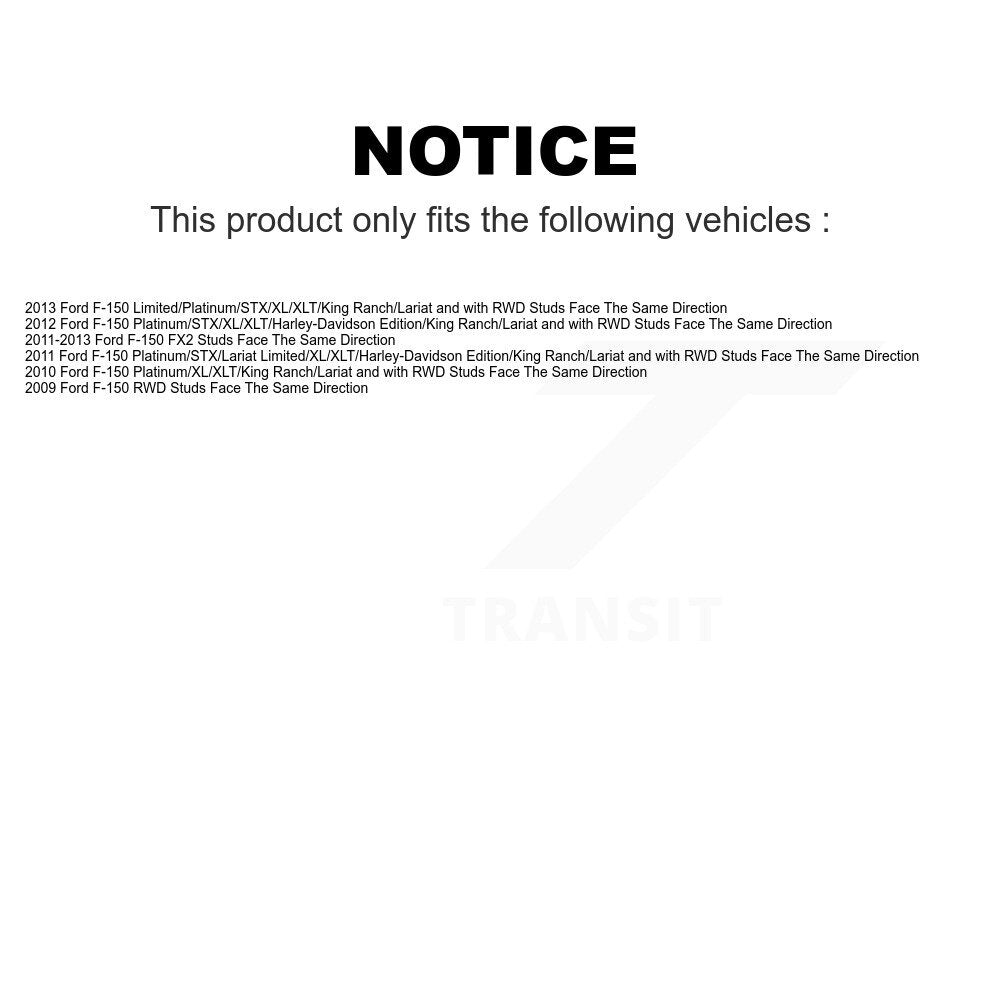 Front Suspension Control Arm And Ball Joint Assembly Stabilizer Bar Link Kit For Ford F-150 Studs Face The Same Direction KTR-103078