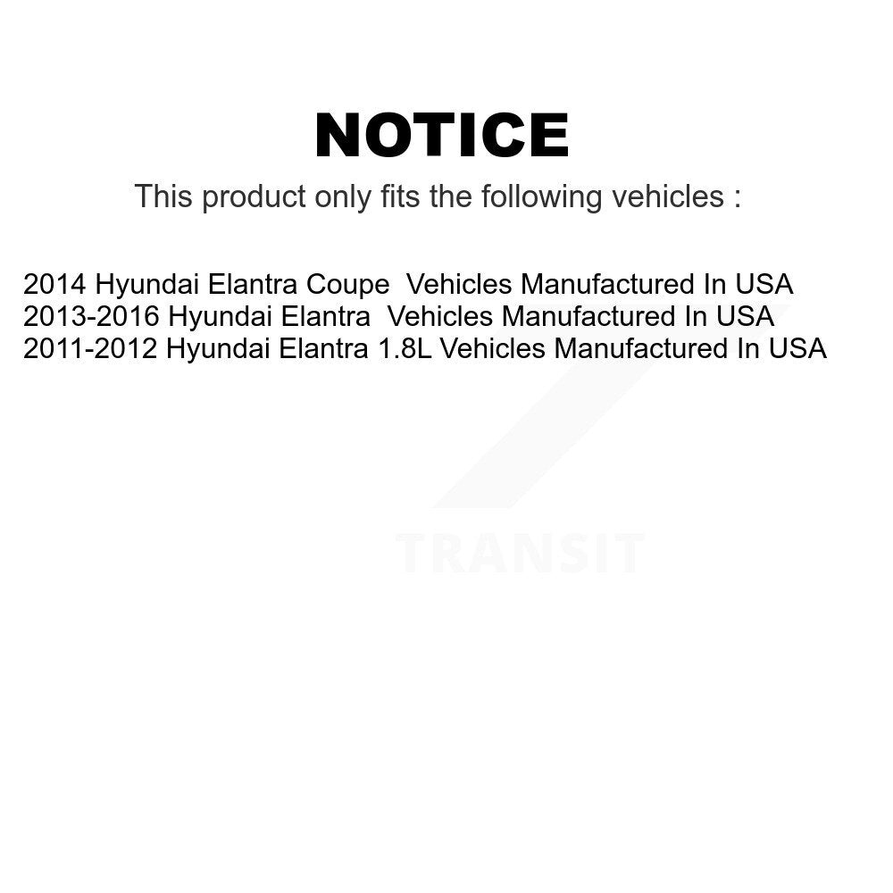 Front Suspension Control Arm Assembly And Tie Rod End Kit For Hyundai Elantra Coupe Vehicles Manufactured In USA KTR-103111