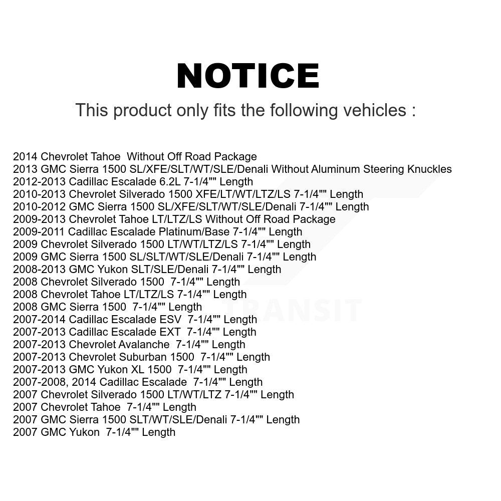 Front Control Arms Assembly And Lower Ball Joints Tie Rods Link Sway Bar Suspension Kit (10Pc) For Chevrolet Silverado 1500 GMC Sierra Tahoe Suburban Yukon Cadillac XL Avalanche Escalade ESV EXT KTR-103535