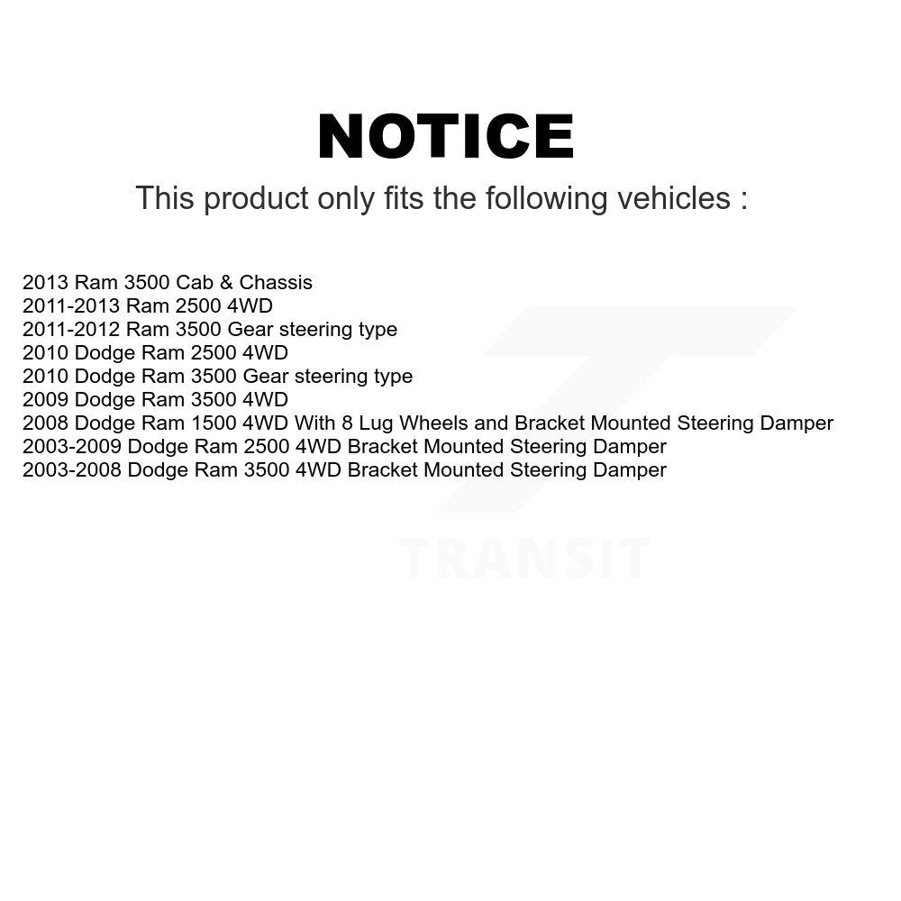 Front Steering Tie Rod End Kit For Dodge Ram 2500 3500 1500 KTR-103752