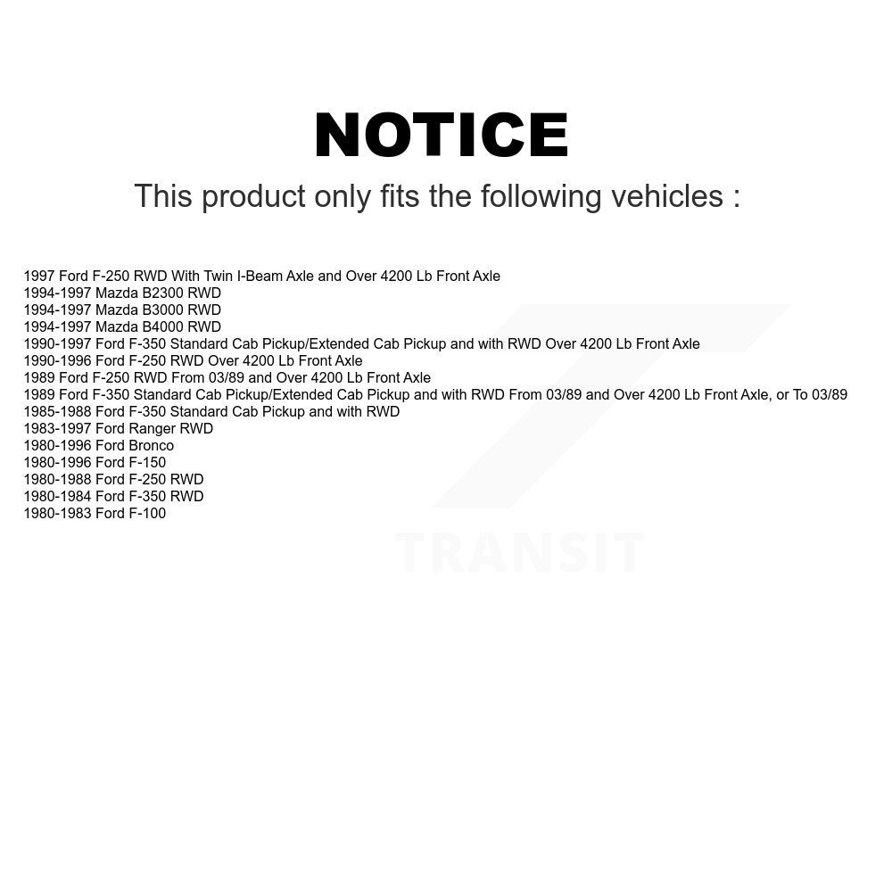 Front Steering Tie Rod End Kit For Ford F-150 Ranger F-250 F-350 Bronco Mazda B2300 F-100 B4000 B3000 KTR-103755