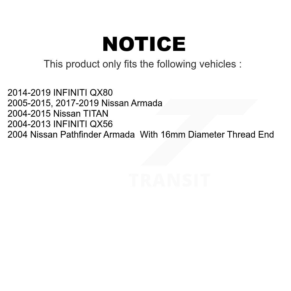 Front Steering Tie Rod End Kit For Nissan Titan Armada Infiniti QX80 QX56 Pathfinder INFINITI TITAN KTR-103787