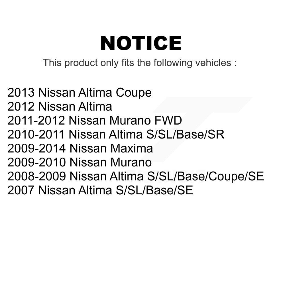 Front Steering Tie Rod End Kit For Nissan Altima Maxima Murano KTR-103817