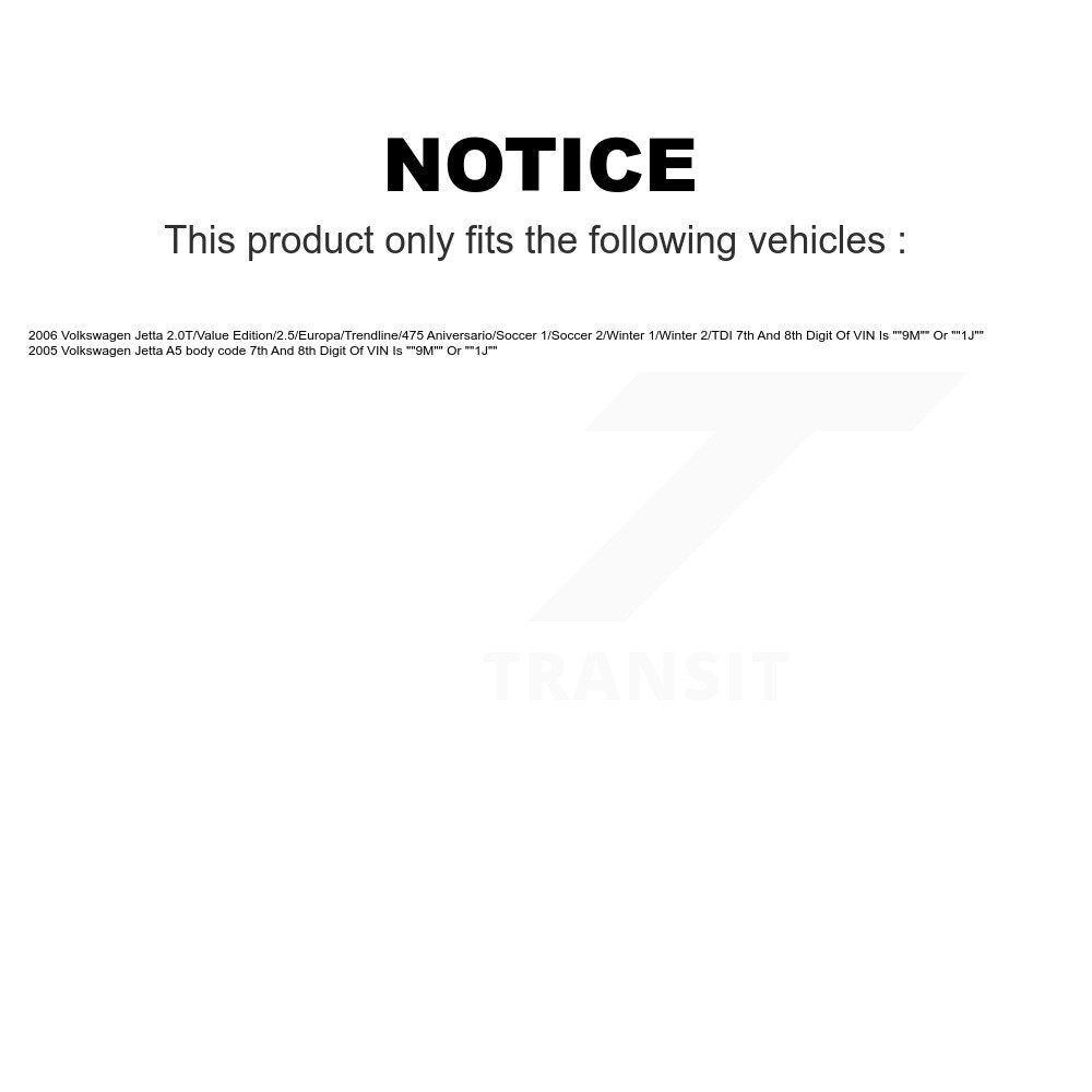 Front Suspension Control Arm With Tie Rod End And Ball Joint Kit (6Pc) For Volkswagen Jetta 7th 8th Digit Of VIN Is "9M" Or "1J" KTR-103978