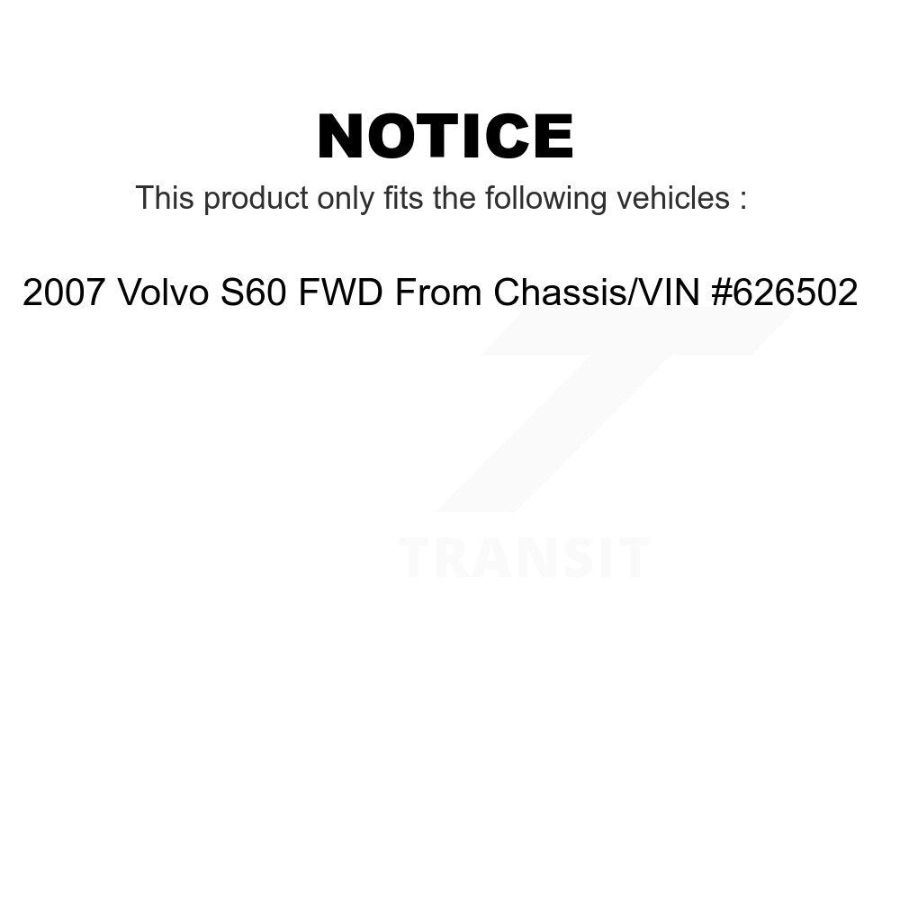 Front Suspension Control Arm With Tie Rod End And Ball Joint Kit (6Pc) For 2007 Volvo S60 FWD From Chassis VIN #626502 KTR-104015