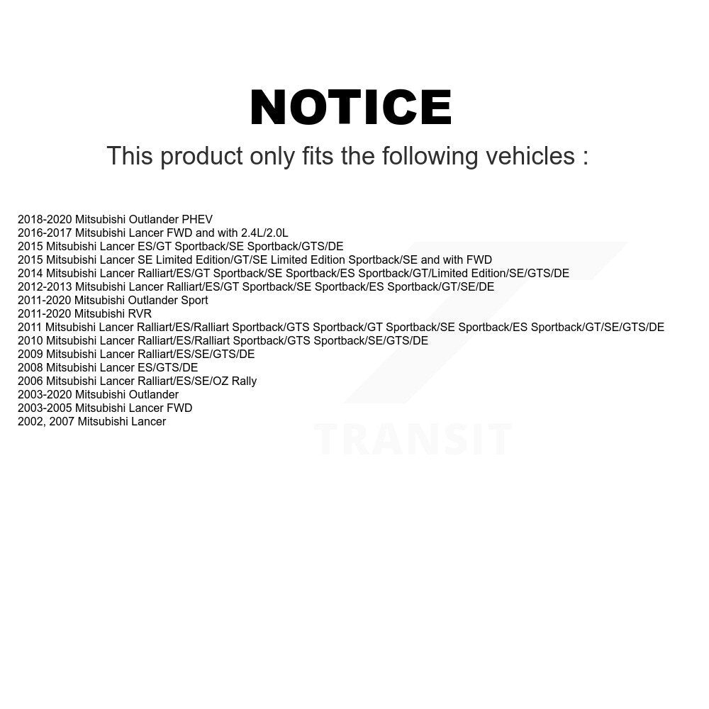 Front Lower Rearward Suspension Control Arm Bushing Pair For Mitsubishi Outlander Lancer Sport PHEV RVR KTR-104123