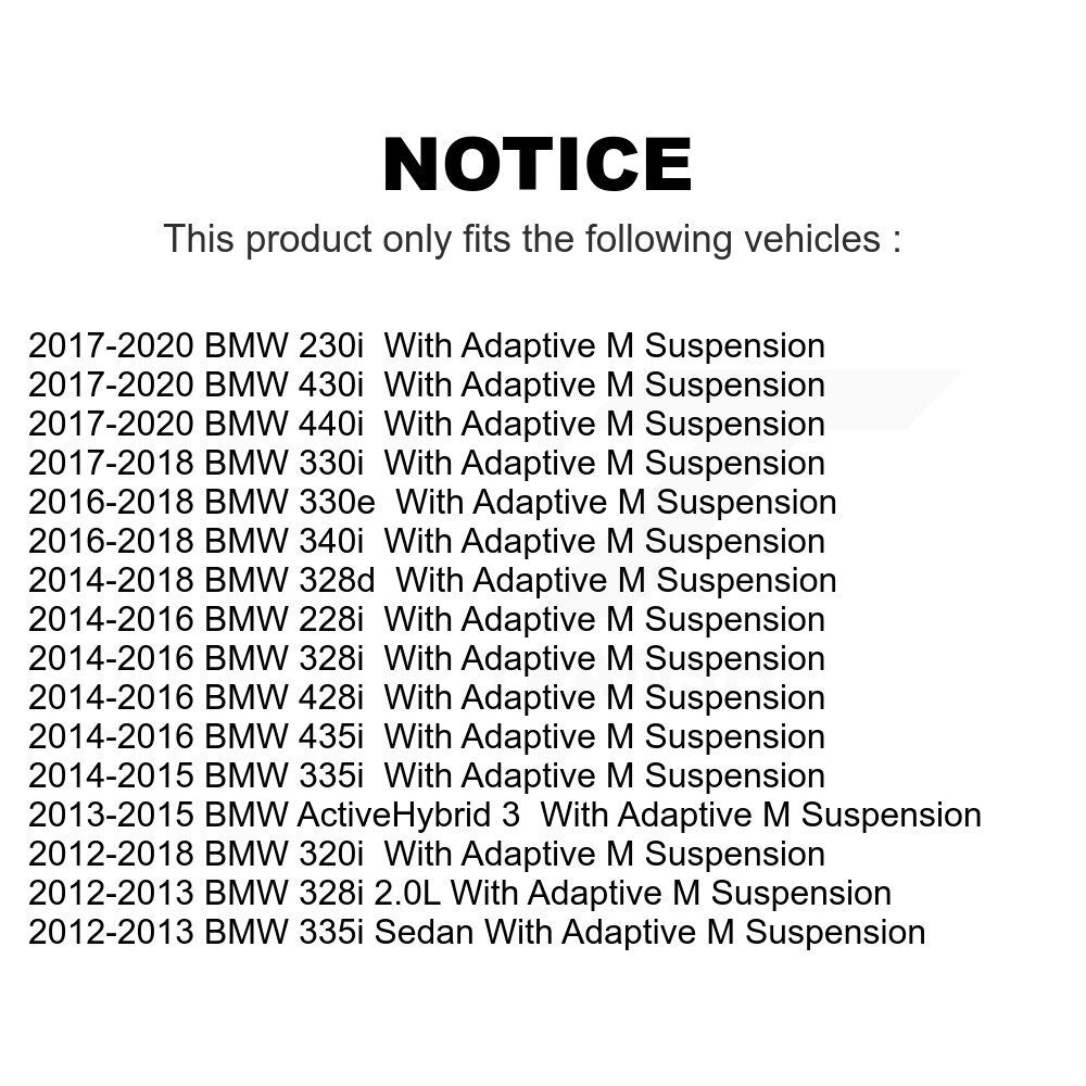 Front Suspension Stabilizer Bar Link Pair For BMW 328i 320i 428i 335i 330i 430i 435i 228i 340i 330e 230i 328d 440i ActiveHybrid 3 With Adaptive M KTR-104241