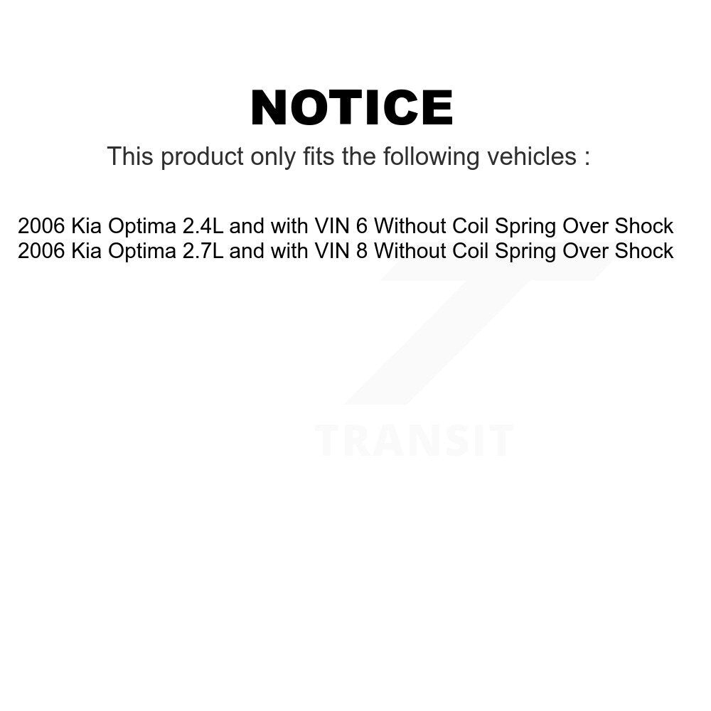 Front Rear Suspension Stabilizer Bar Link Kit For Kia Optima Without Coil Spring Over Shock KTR-104257