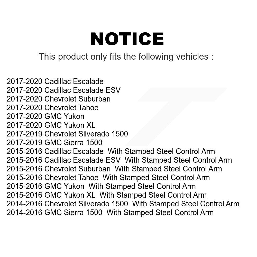 Front Suspension Ball Joints Pair For Chevrolet Silverado 1500 GMC Sierra Tahoe Suburban Yukon Cadillac XL Escalade ESV KTR-104372