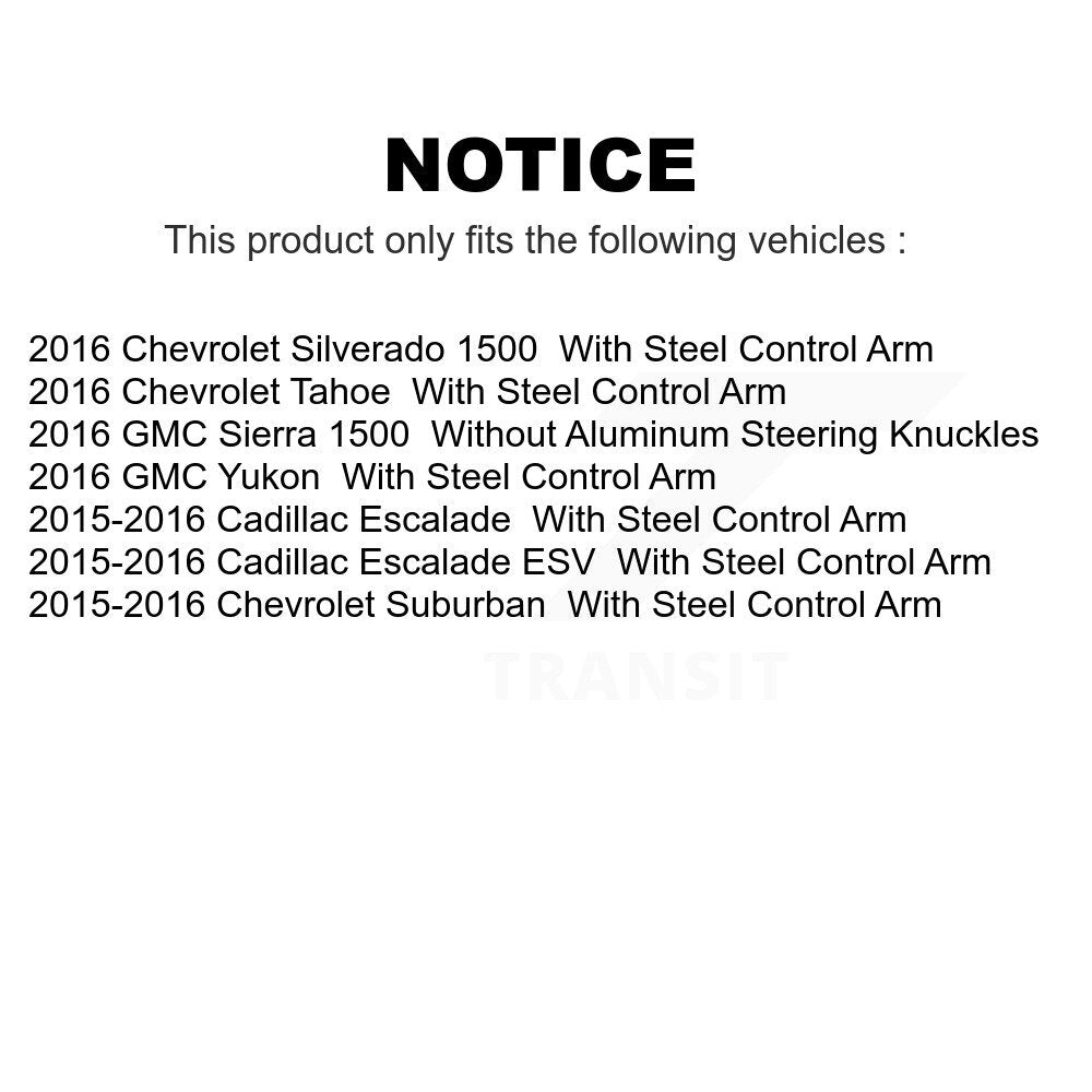 Front Suspension Ball Joints Kit For Chevrolet Silverado 1500 GMC Suburban Sierra Tahoe Cadillac Escalade Yukon ESV KTR-104383
