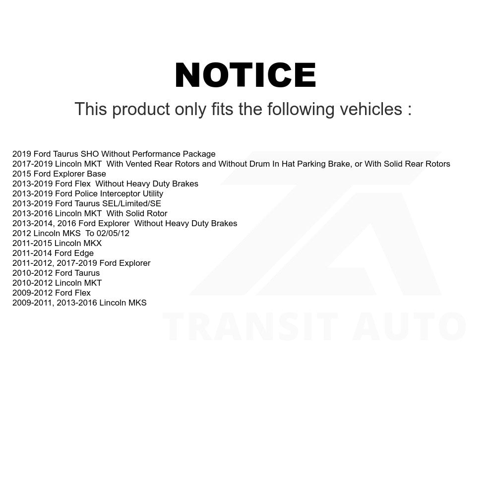 Rear Semi-Metallic Disc Brake Pads PPF-D1377 For Ford Explorer Edge Taurus Flex Lincoln Police Interceptor Utility MKX MKS MKT