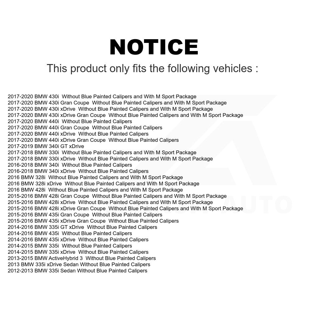 Rear Semi-Metallic Disc Brake Pads PPF-D1610 For BMW 330i xDrive 335i 328i 430i Gran Coupe 428i 435i 340i 440i GT ActiveHybrid 3