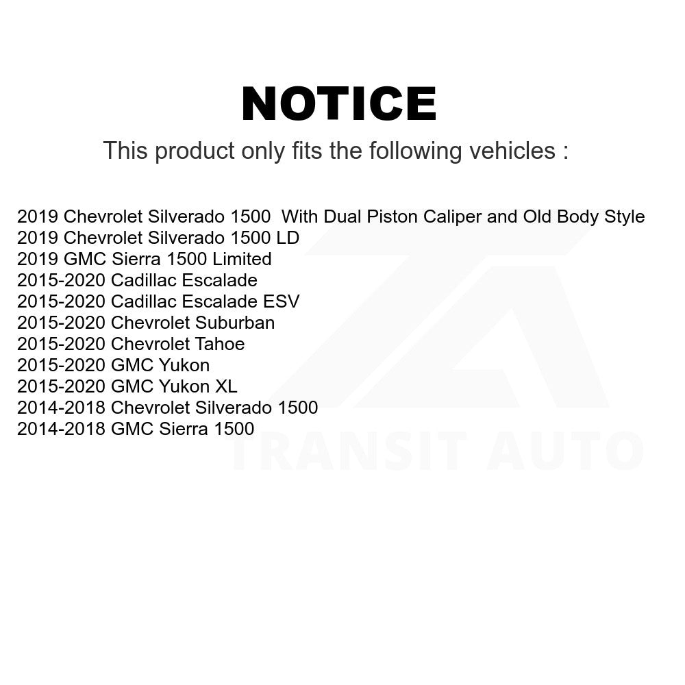 Rear Semi-Metallic Disc Brake Pads PPF-D1707 For Chevrolet Silverado 1500 GMC Sierra Tahoe Suburban Yukon Cadillac XL Escalade ESV LD Limited