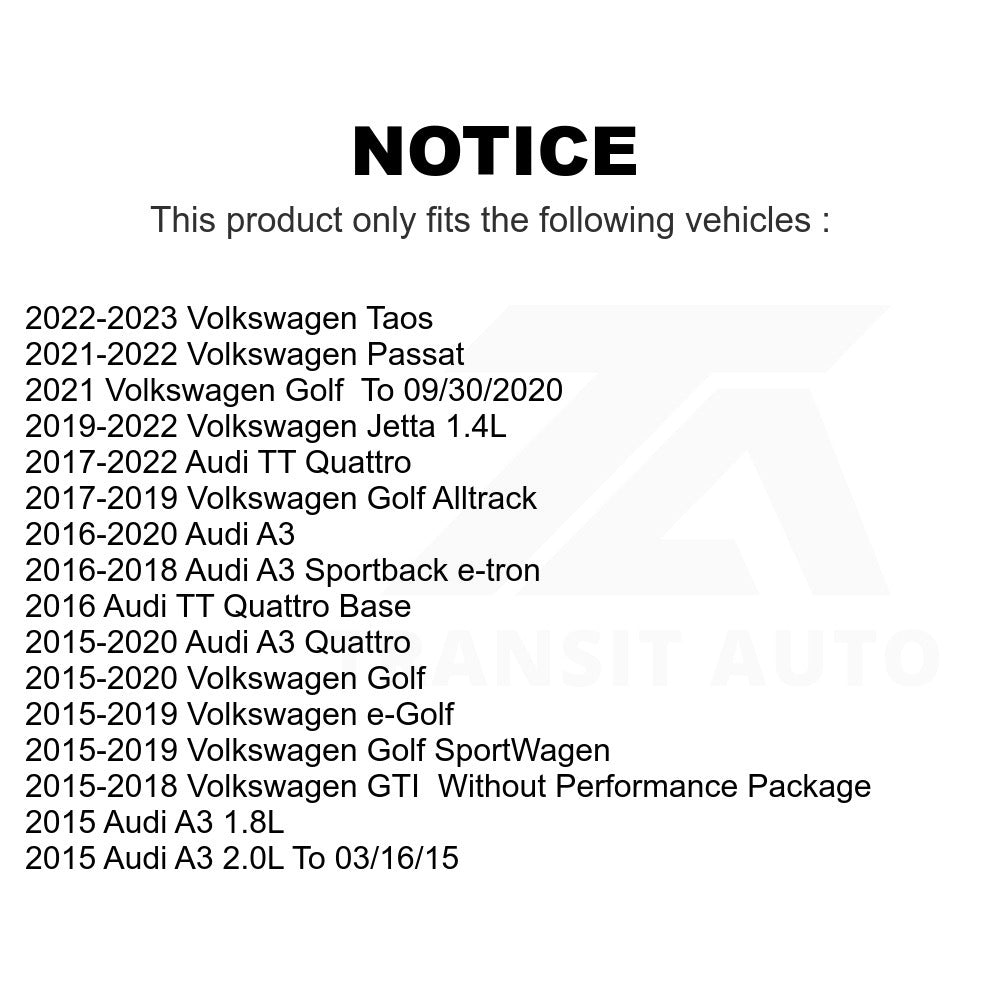 Front Semi-Metallic Disc Brake Pads PPF-D1760A For Volkswagen Jetta Audi GTI A3 Golf SportWagen Quattro Alltrack e-Golf Sportback e-tron TT Taos Passat