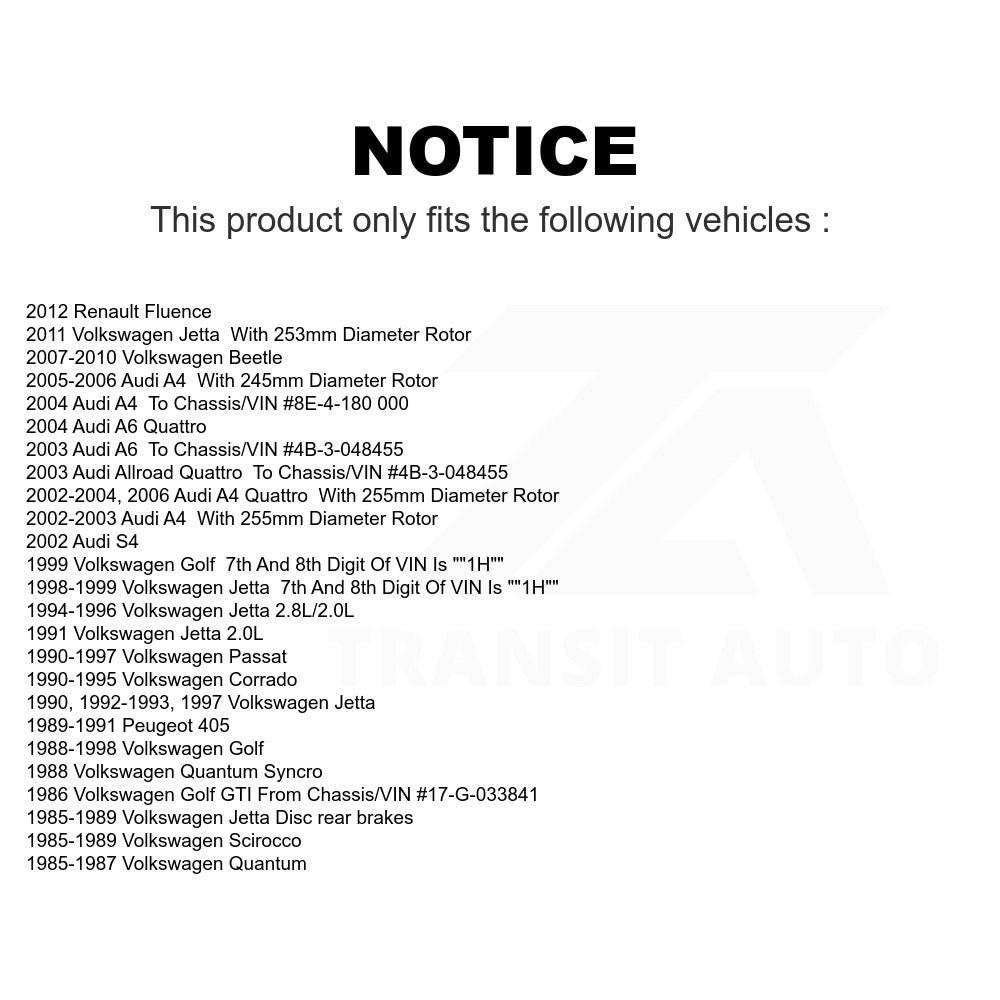 Rear Semi-Metallic Disc Brake Pads PPF-D340 For Volkswagen Jetta Audi Beetle A4 Quattro Golf A6 Passat Corrado Allroad Scirocco S4 Quantum Peugeot 405 Renault Fluence