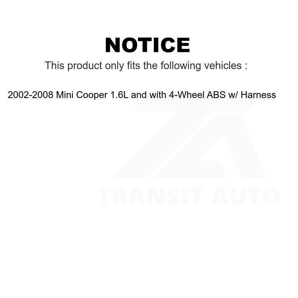 Mpulse Rear ABS Wheel Speed Sensor SEN-2ABS0096 For 2002-2008 Mini Cooper 1.6L with 4-Wheel w Harness