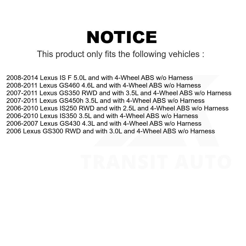Mpulse Front Left ABS Wheel Speed Sensor SEN-2ABS0300 For Lexus IS250 GS350 IS350 GS300 GS430 IS F GS450h GS460 w/o Harness