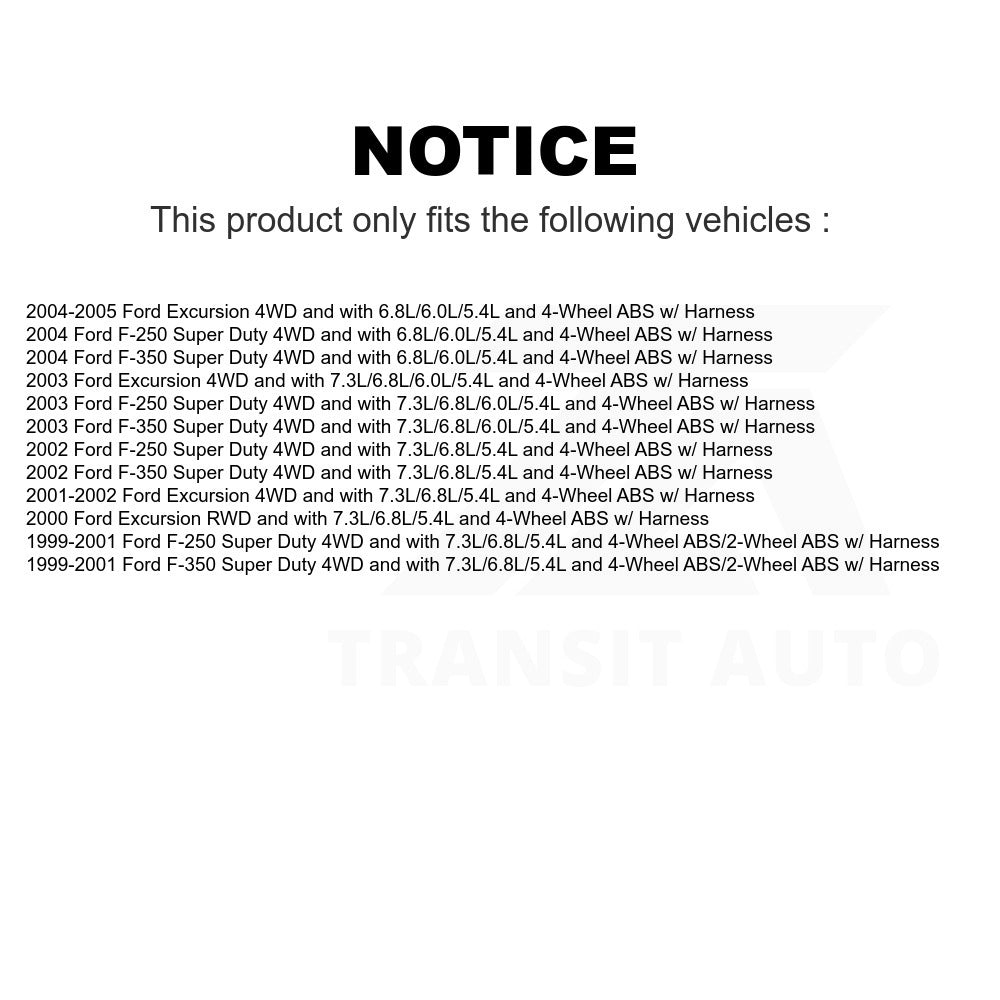 Mpulse Front ABS Wheel Speed Sensor SEN-2ABS0409 For Ford F-250 Super Duty F-350 Excursion w/ Harness