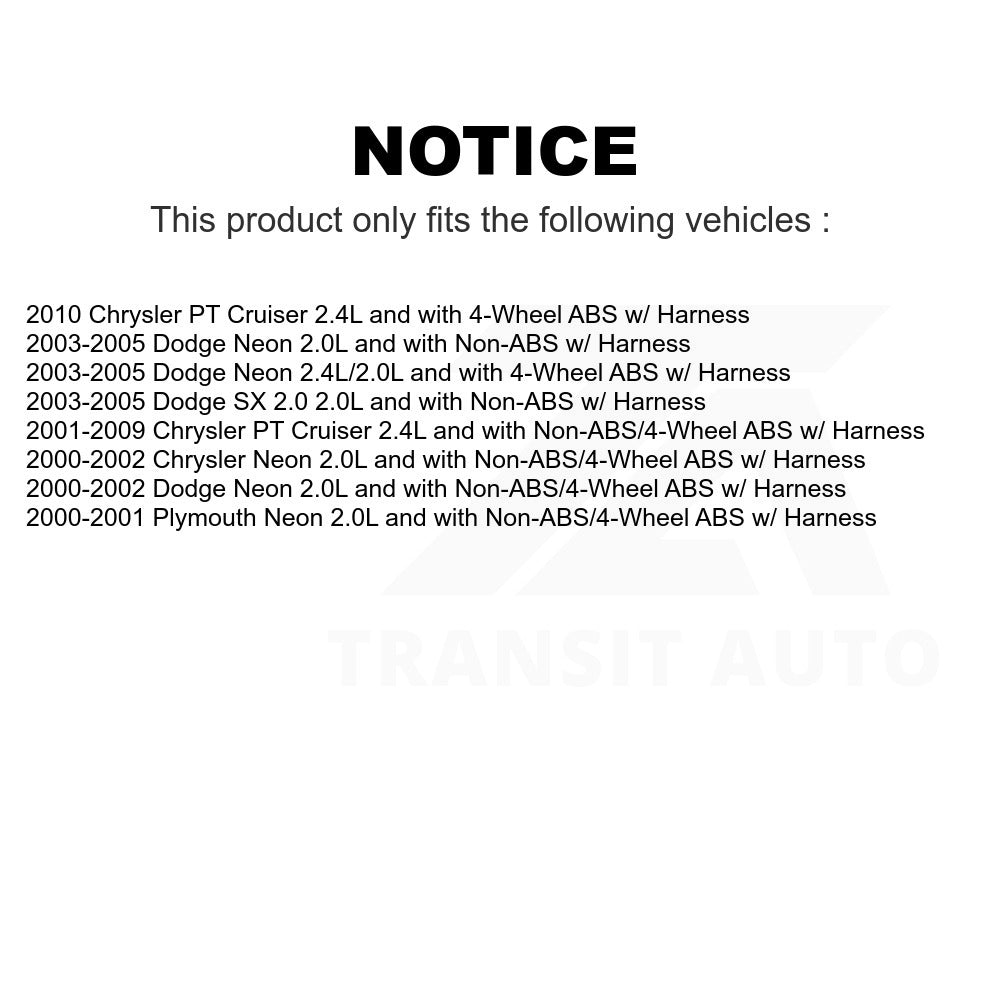 Mpulse Front Right ABS Wheel Speed Sensor SEN-2ABS0443 For Chrysler PT Cruiser Neon Dodge Plymouth SX 2.0 w/ Harness