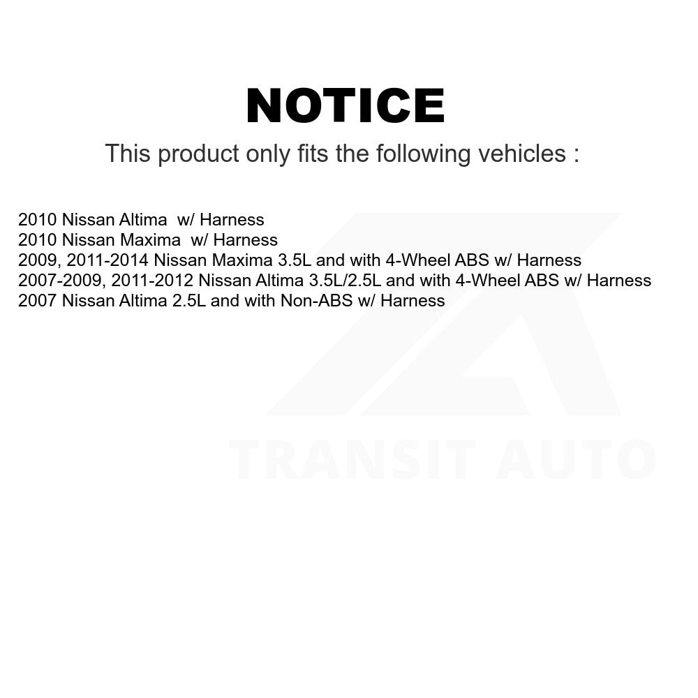 Mpulse Front ABS Wheel Speed Sensor SEN-2ABS0458 For Nissan Altima Maxima w/ Harness