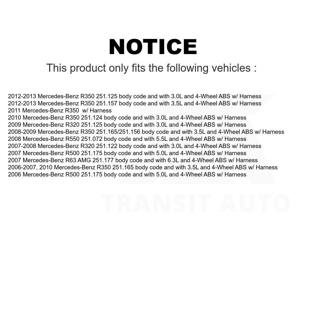 Mpulse Front ABS Wheel Speed Sensor SEN-2ABS0697 For Mercedes-Benz R350 R500 R320 R63 AMG R550 w/ Harness