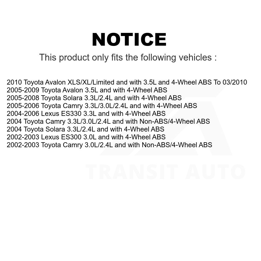 Mpulse Rear Left ABS Wheel Speed Sensor Wiring Harness SEN-2ABS0956 For Toyota Camry Avalon Lexus Solara ES330 ES300