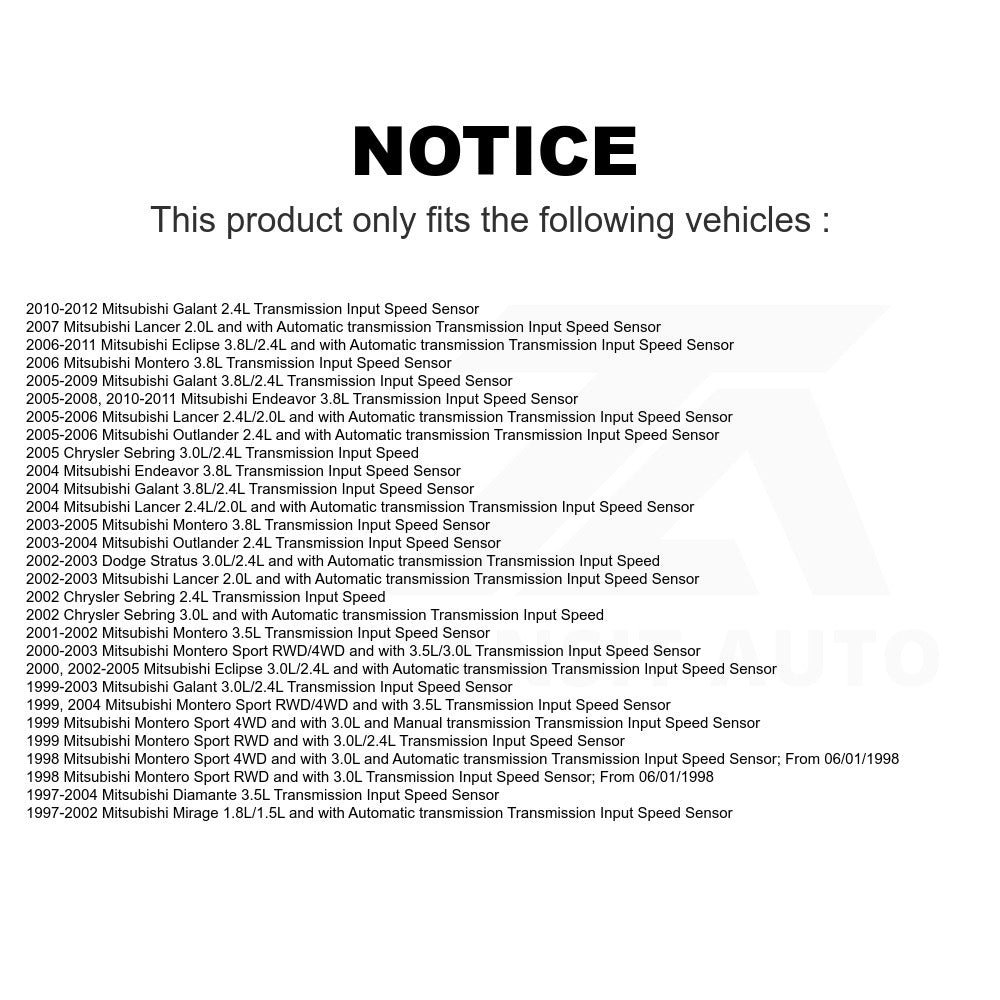 Mpulse Vehicle Speed Sensor SEN-2ABS1901 For Mitsubishi Galant Eclipse Lancer Montero Sport Endeavor Chrysler Sebring Outlander Dodge Stratus Mirage Diamante
