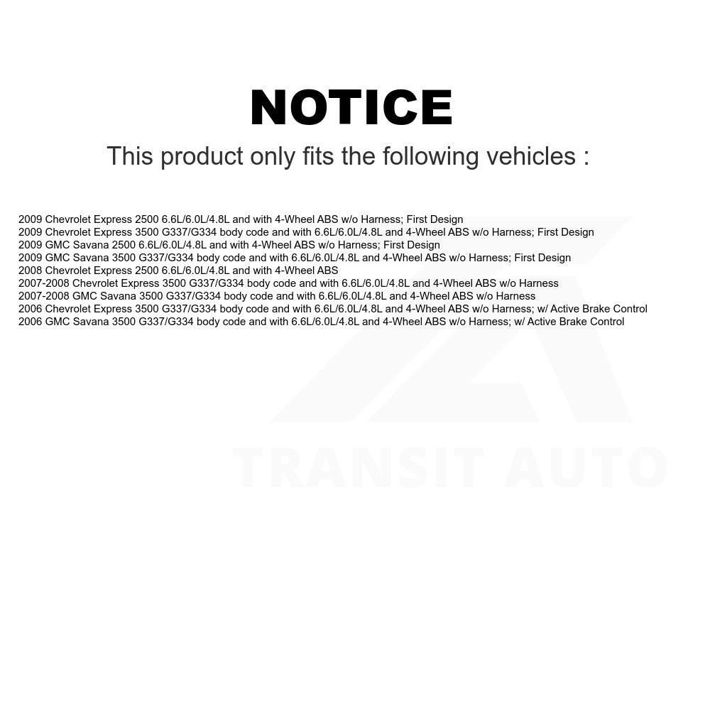 Mpulse Rear ABS Wheel Speed Sensor SEN-2ABS2241 For Chevrolet Express 3500 2500 GMC Savana