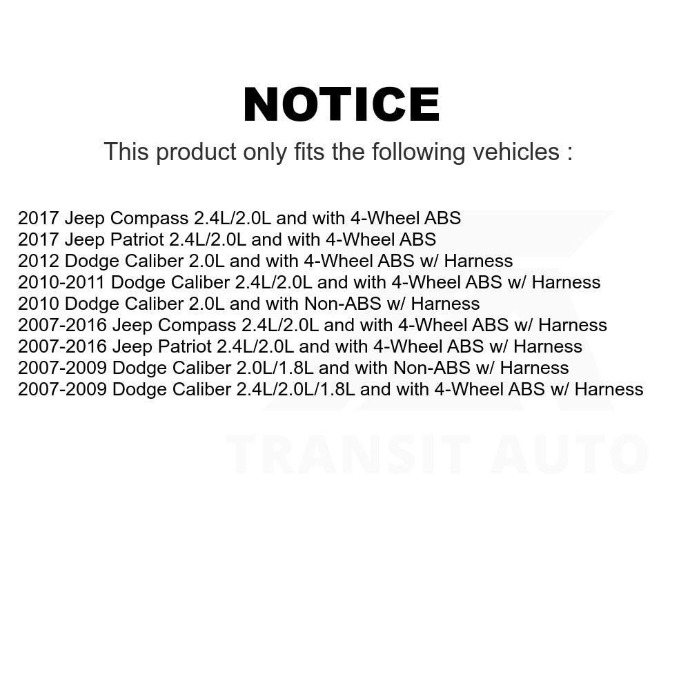 Mpulse Front Right ABS Wheel Speed Sensor SEN-2ABS2289 For Jeep Patriot Compass Dodge Caliber