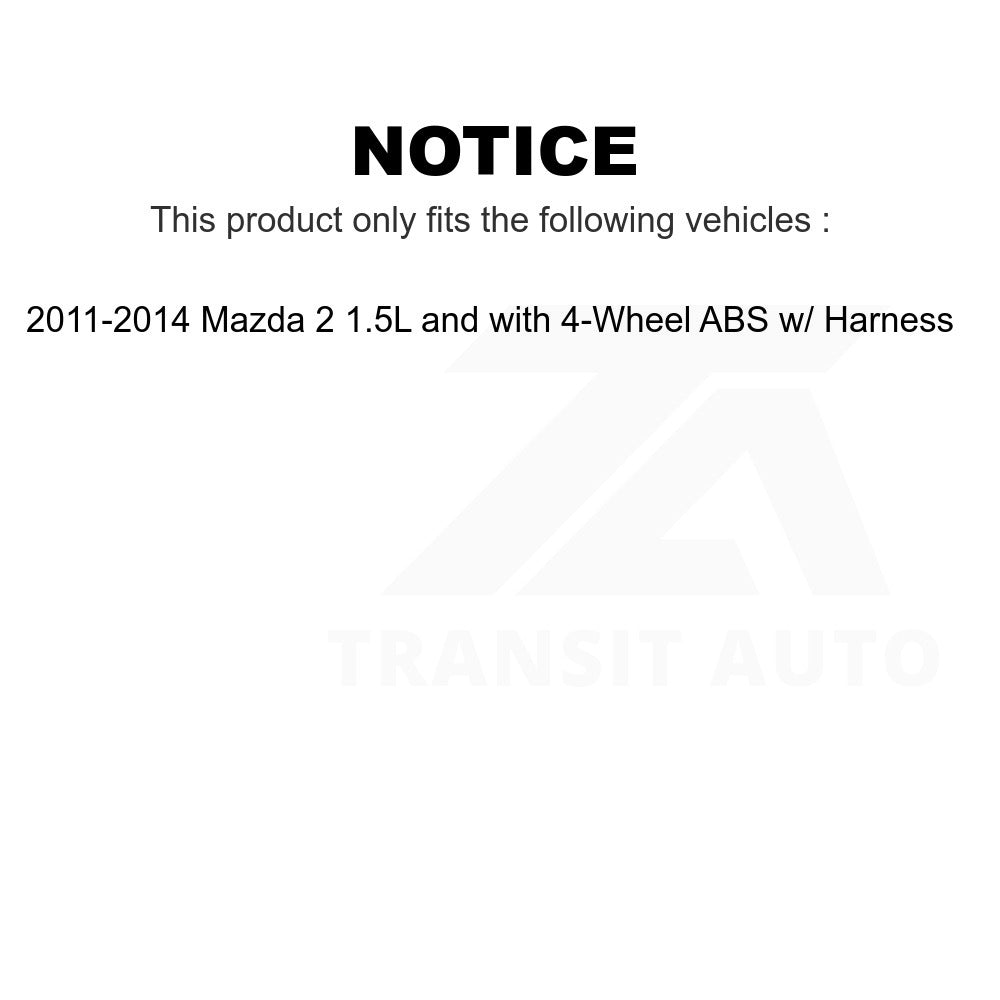 Mpulse Front ABS Wheel Speed Sensor SEN-2ABS2548 For 2011-2014 Mazda 2 1.5L with 4-Wheel w Harness