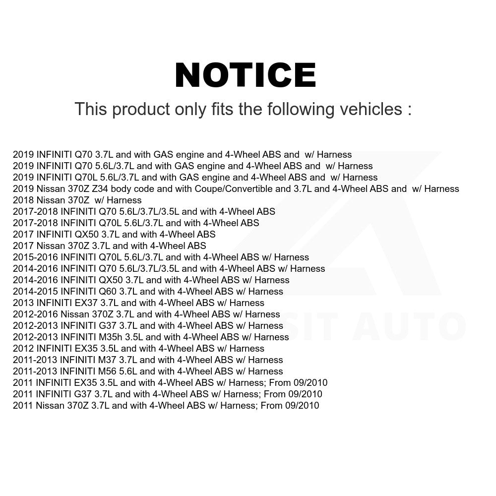 Mpulse Rear Left ABS Wheel Speed Sensor SEN-2ABS2559 For INFINITI G37 QX50 Nissan 370Z M37 Q70 Q70L Q60 EX35 M56 EX37 M35h