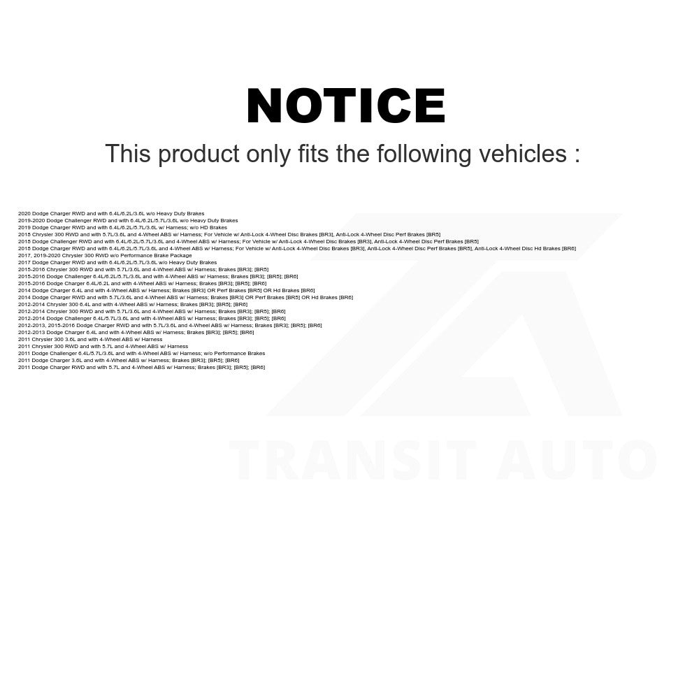 Mpulse Rear Right ABS Wheel Speed Sensor SEN-2ABS2660 For Dodge Charger Challenger Chrysler 300