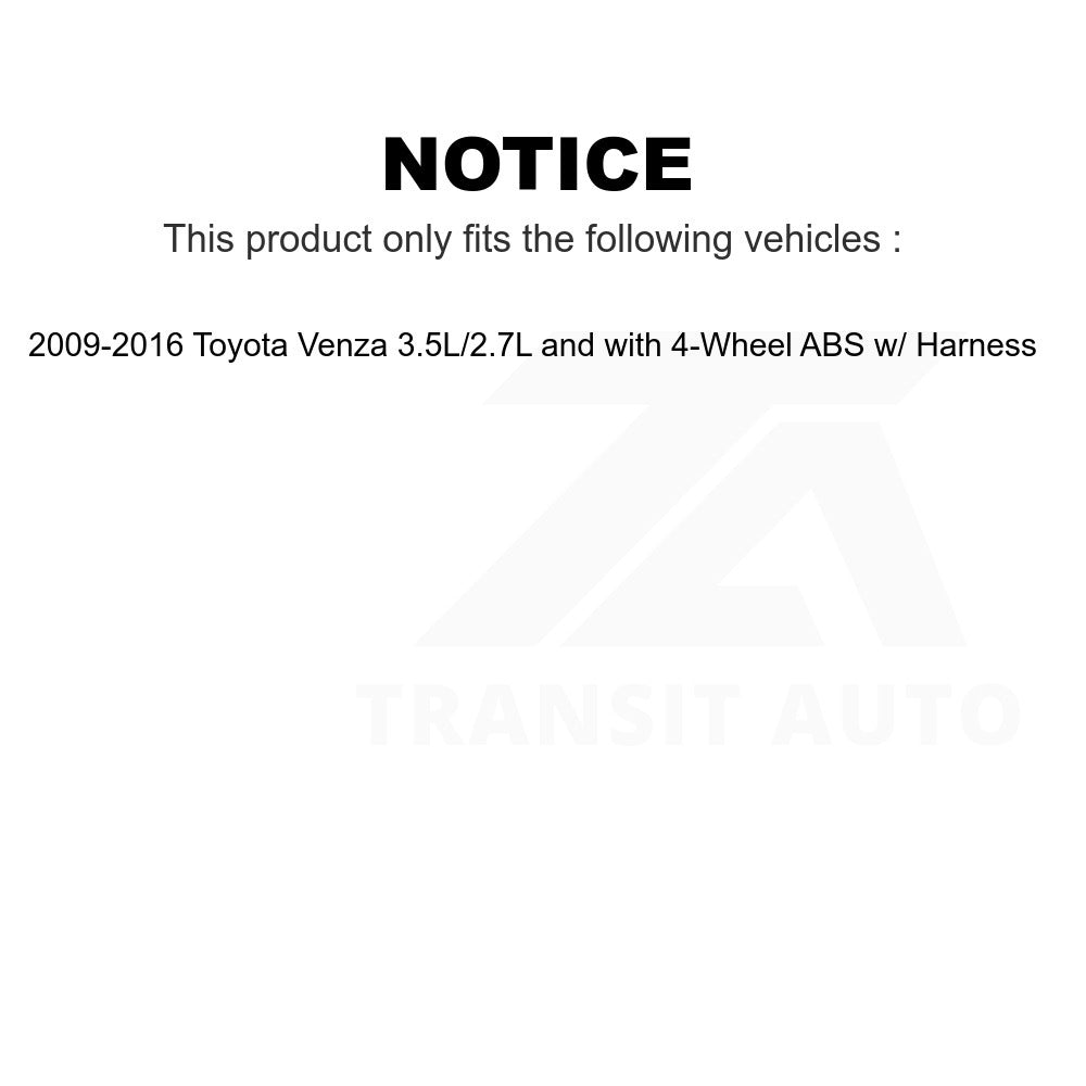 Mpulse Front Left ABS Wheel Speed Sensor SEN-2ABS2668 For 2009-2016 Toyota Venza 3.5L 2.7L with 4-Wheel w Harness