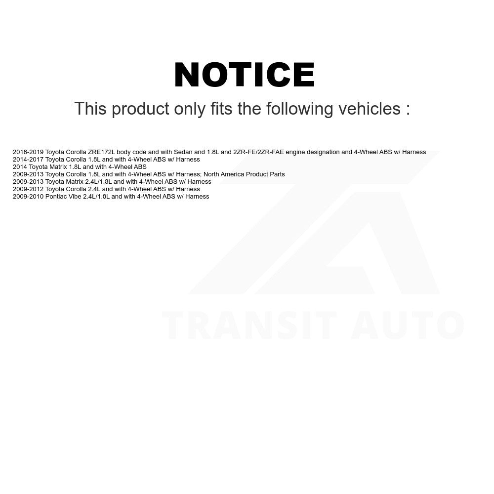 Mpulse Front Right ABS Wheel Speed Sensor SEN-2ABS2669 For Toyota Corolla Matrix Pontiac Vibe