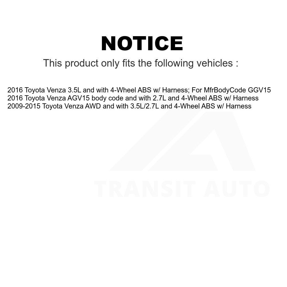 Mpulse Rear Right ABS Wheel Speed Sensor SEN-2ABS2671 For Toyota Venza
